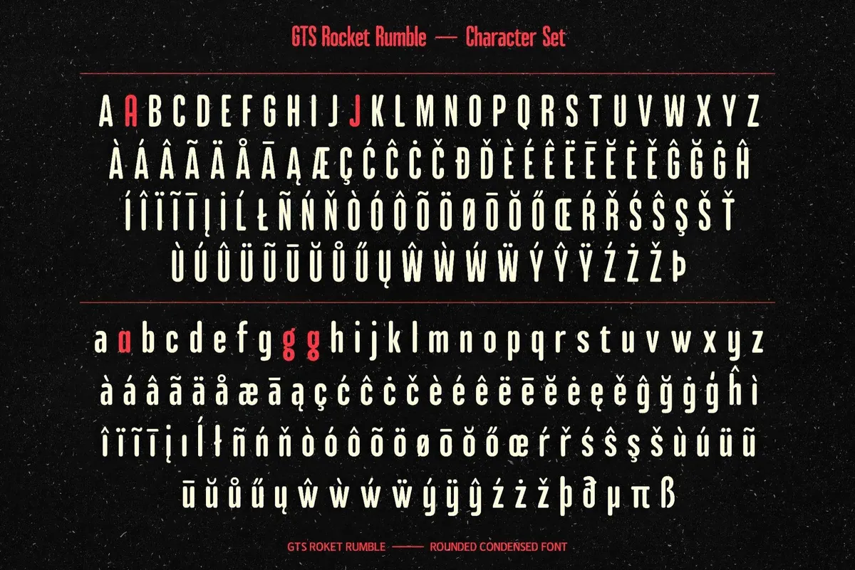 GTS Rocket Rumble — Retro Condensed Font
