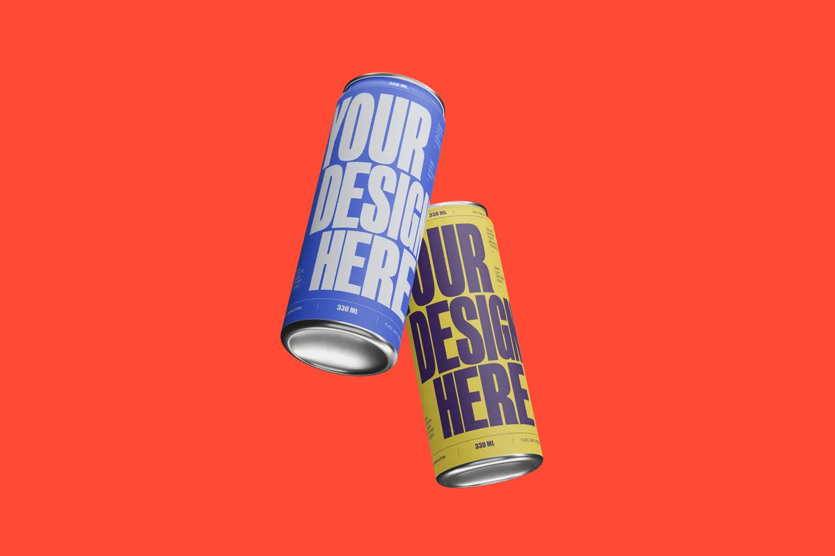Floating Duo 330ml Can Mockup