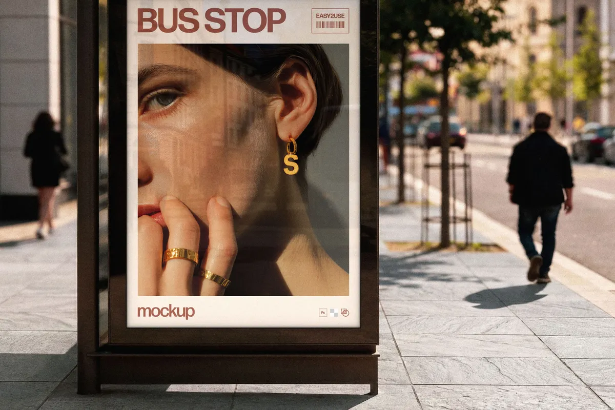 Bus Stop Advertising Mockup