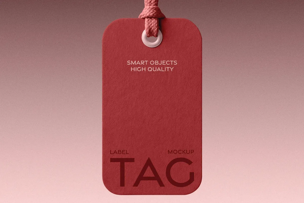 Rounded Clothing Tag Mockup