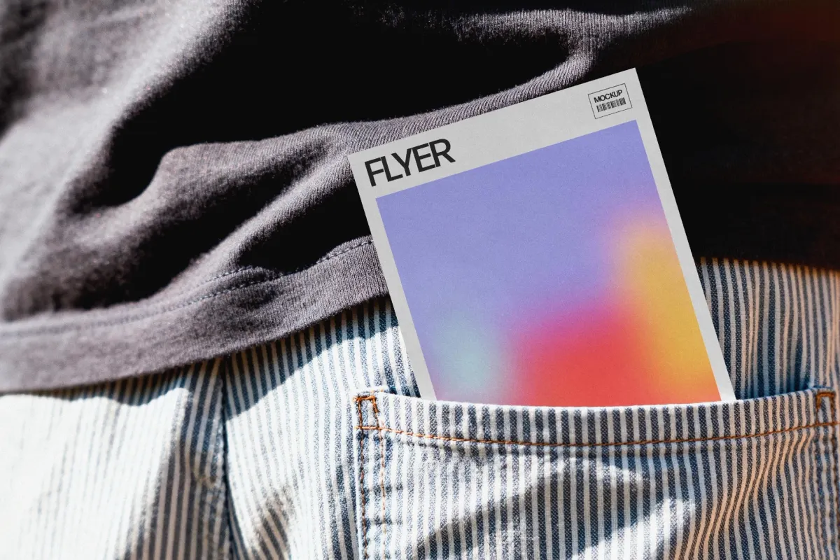Flyer Mockup in Denim Pocket