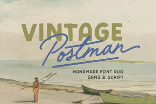 Vintage Postman - Handmade Font Duo