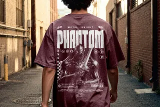 Streetwear T-Shirt Mockup Back View