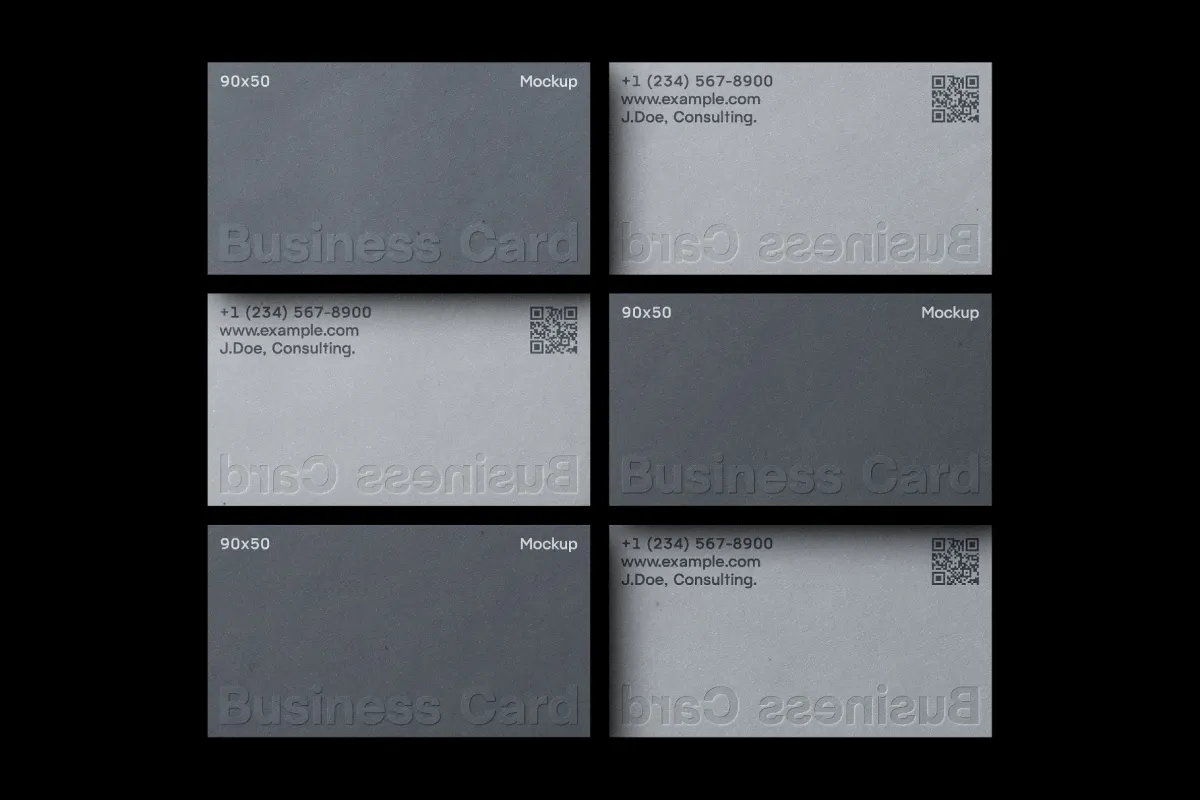 90x50 Elegant Business Card Layout Mockup