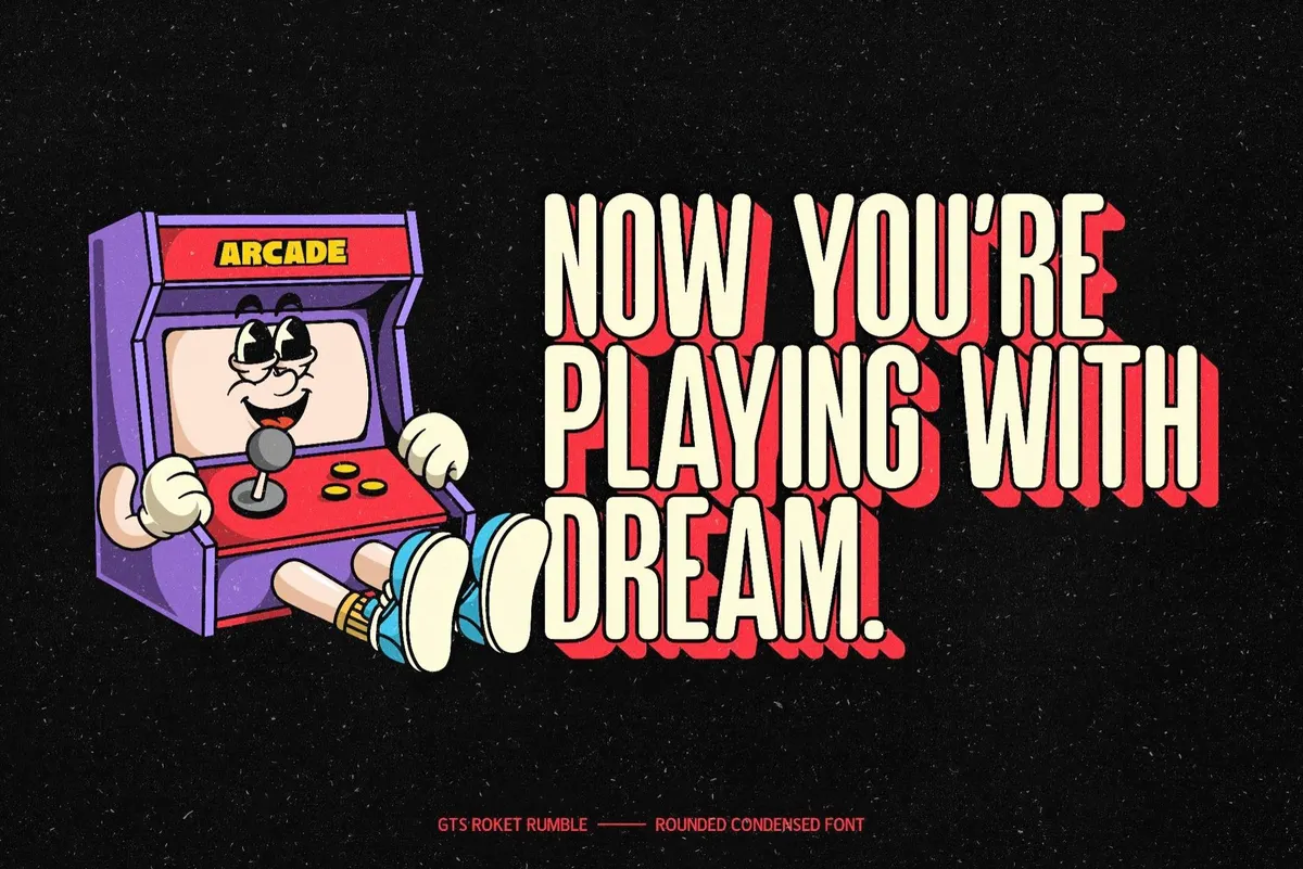 GTS Rocket Rumble — Retro Condensed Font