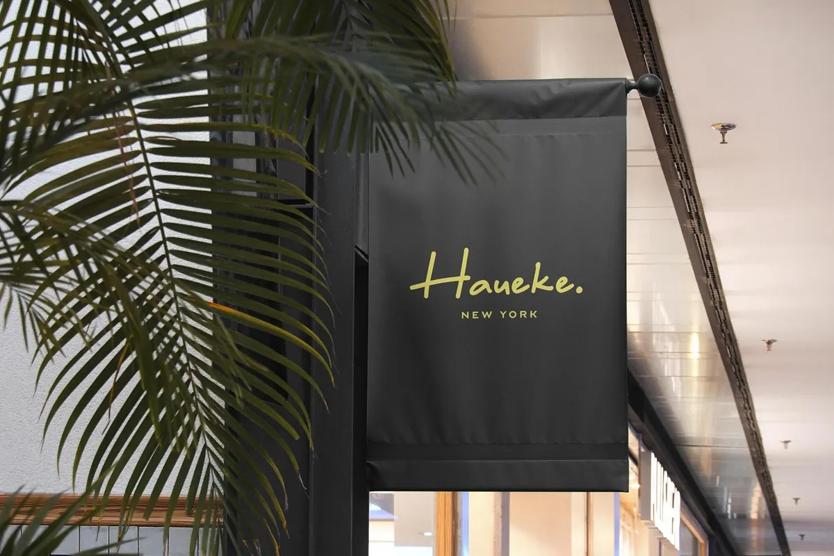 Hanging Fabric Banner Sign Mockup