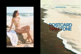 Postcard Halftone Photo Effect