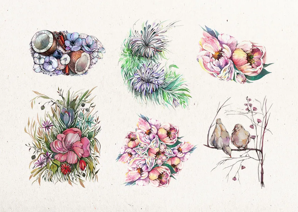 Spring Garden Watercolors