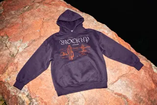 Angled Hoodie Mockup on Natural Rock