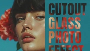 Text Cut Out Glass Photo Effect