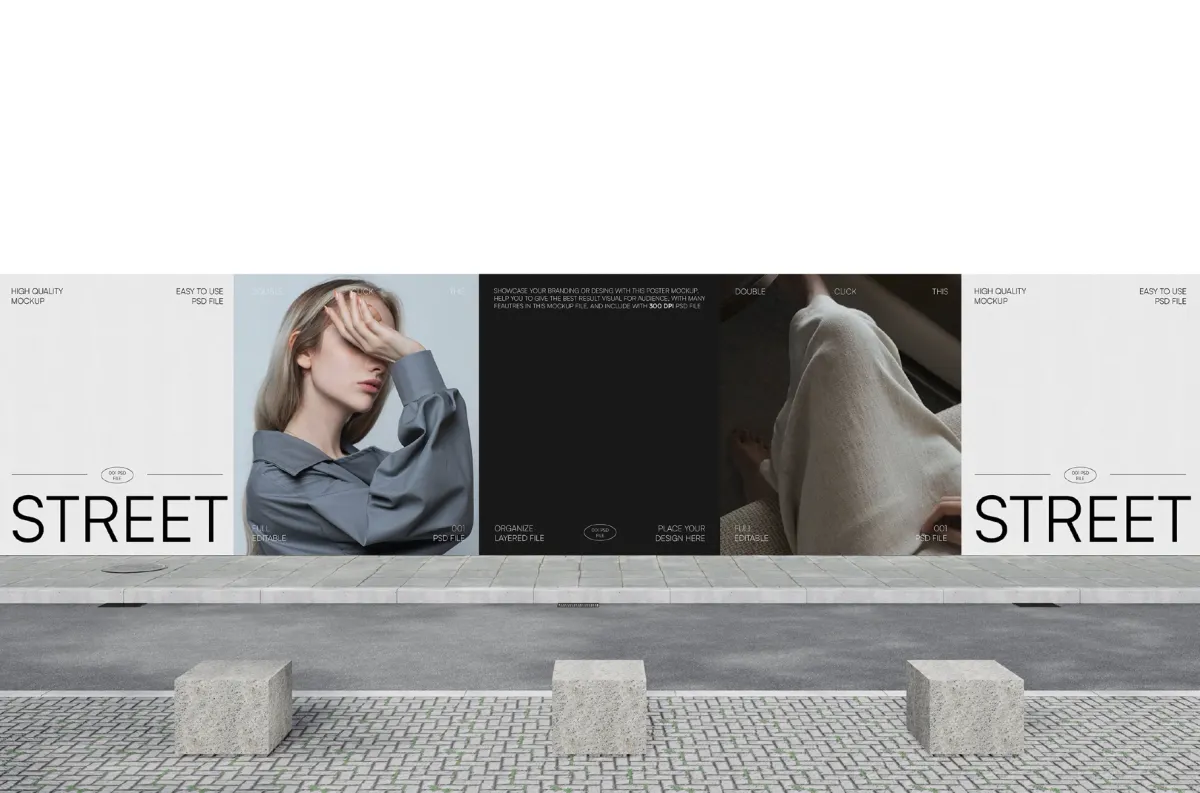 Outdoor Street Wall Mockup