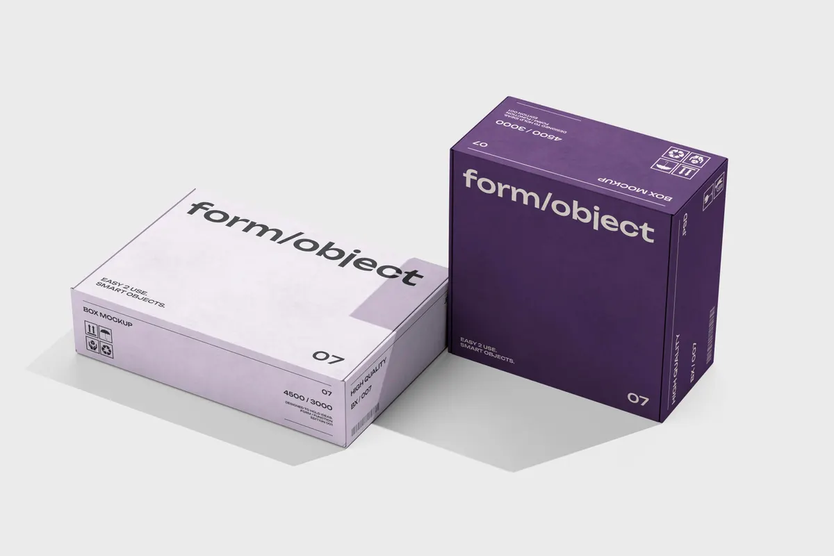 Two Cardboard Boxes Mockup