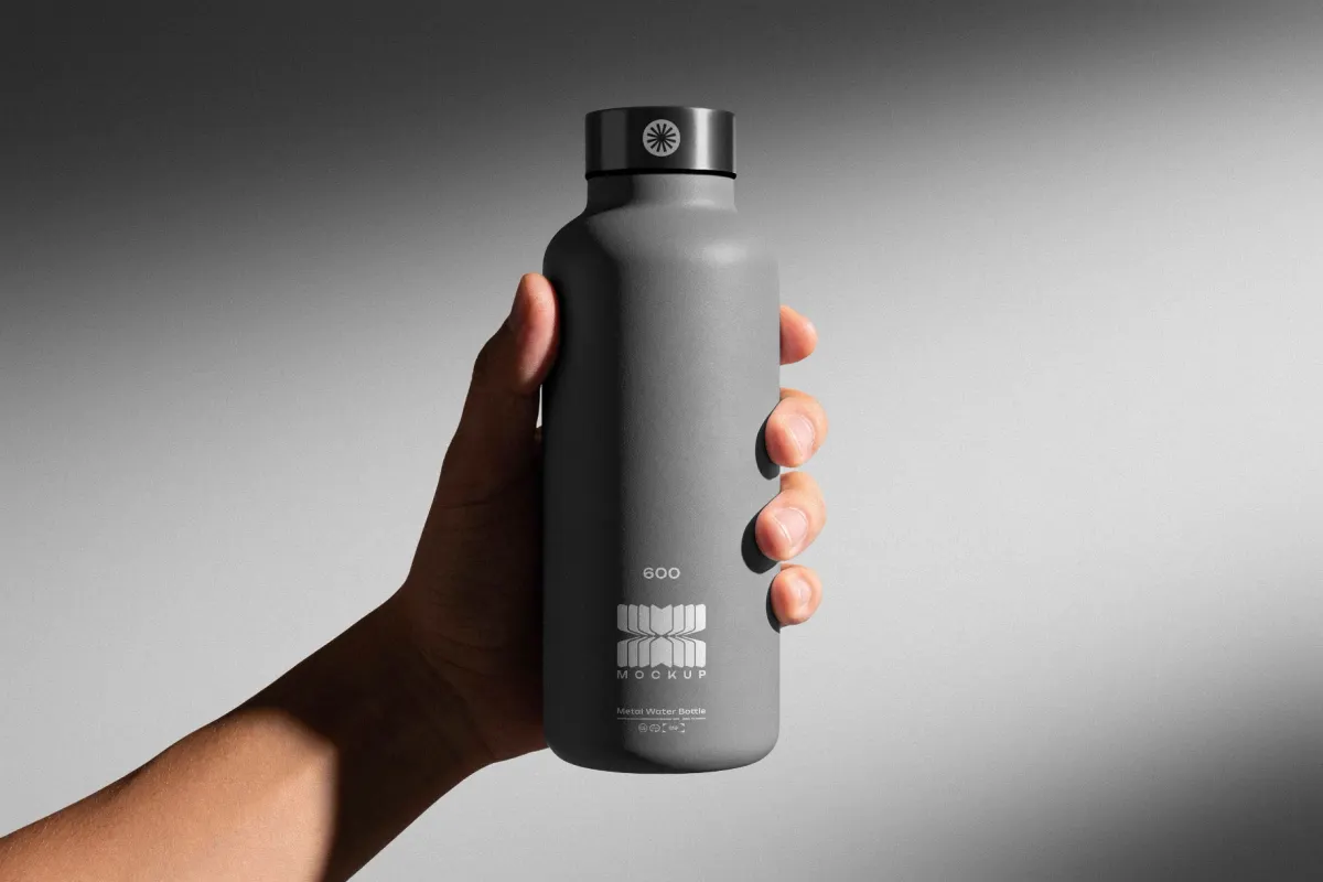 Matte Bottle Mockup in Hand