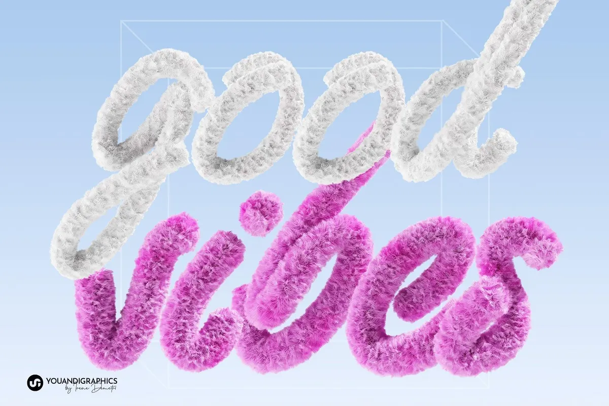 Fur 3D Lettering Set