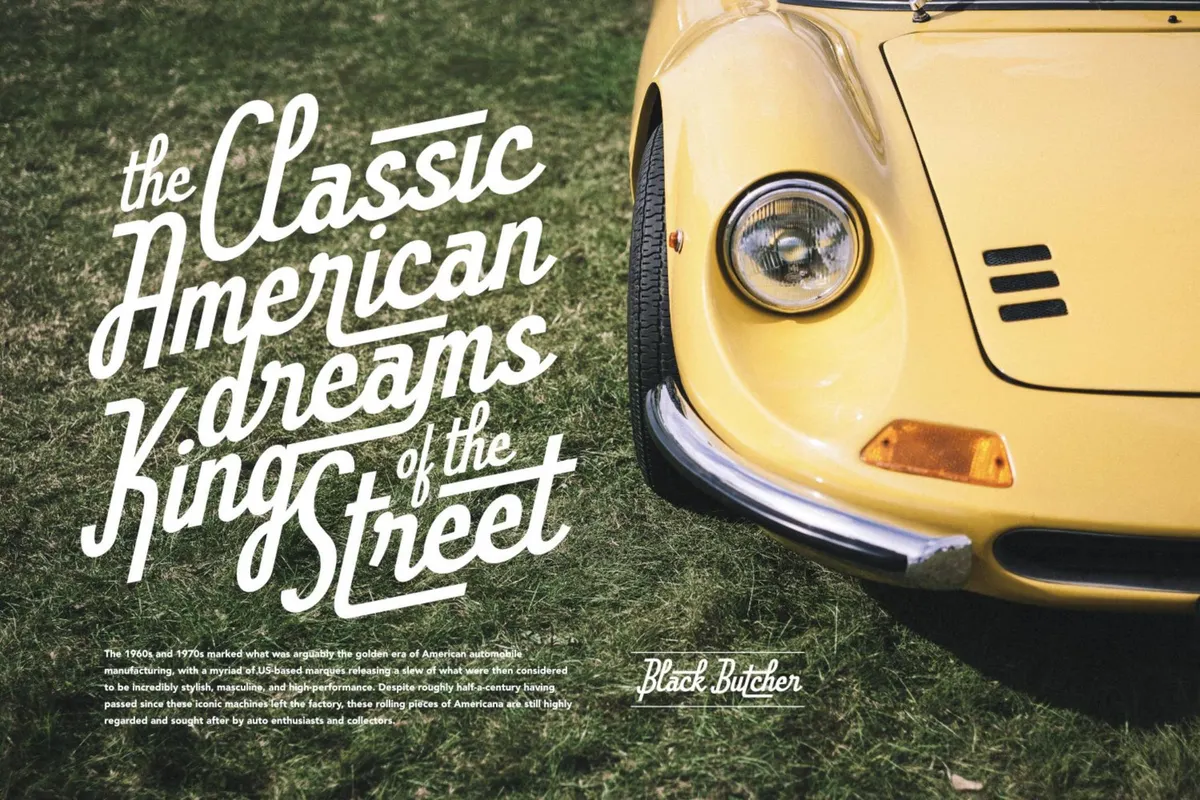 Black Butcher - Retro Car Font