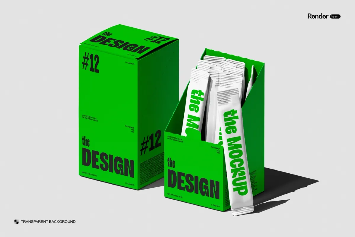 Sachet Box Mockup Set