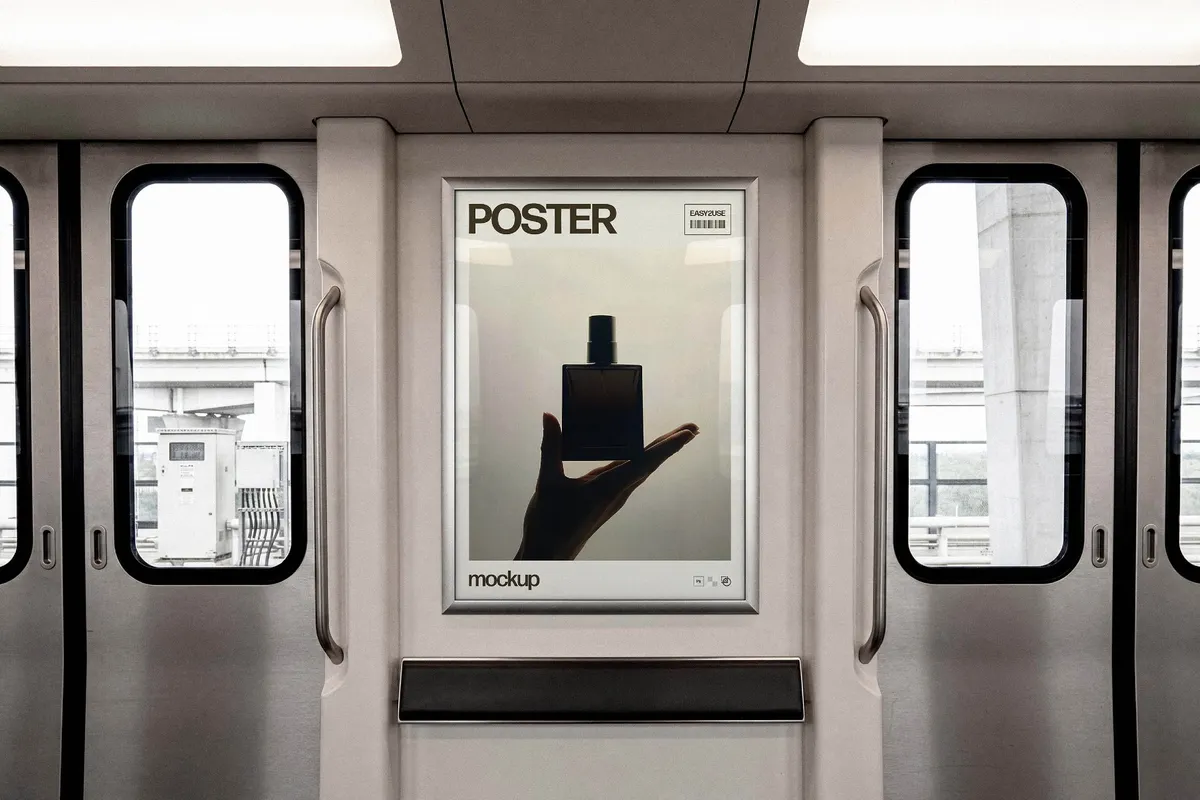 Transit Train Poster Mockup