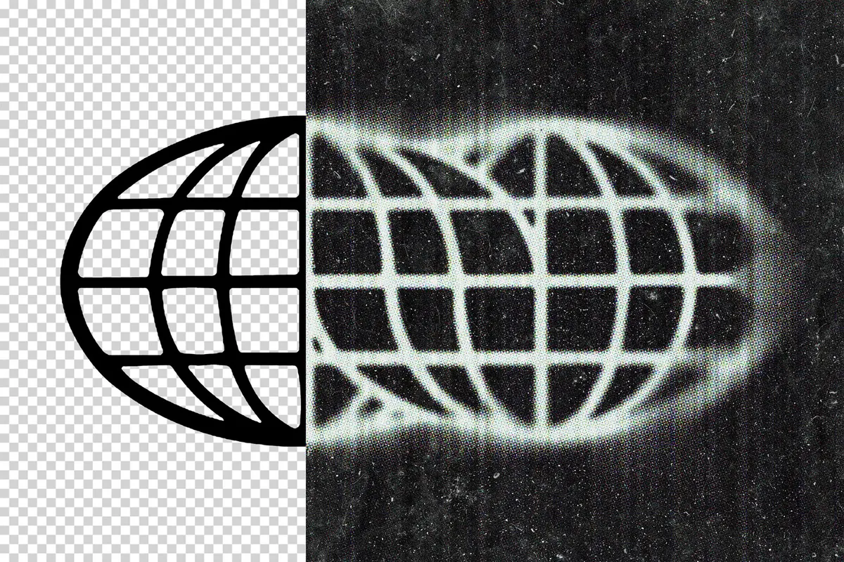 Grunge Halftone Paper Text Effect