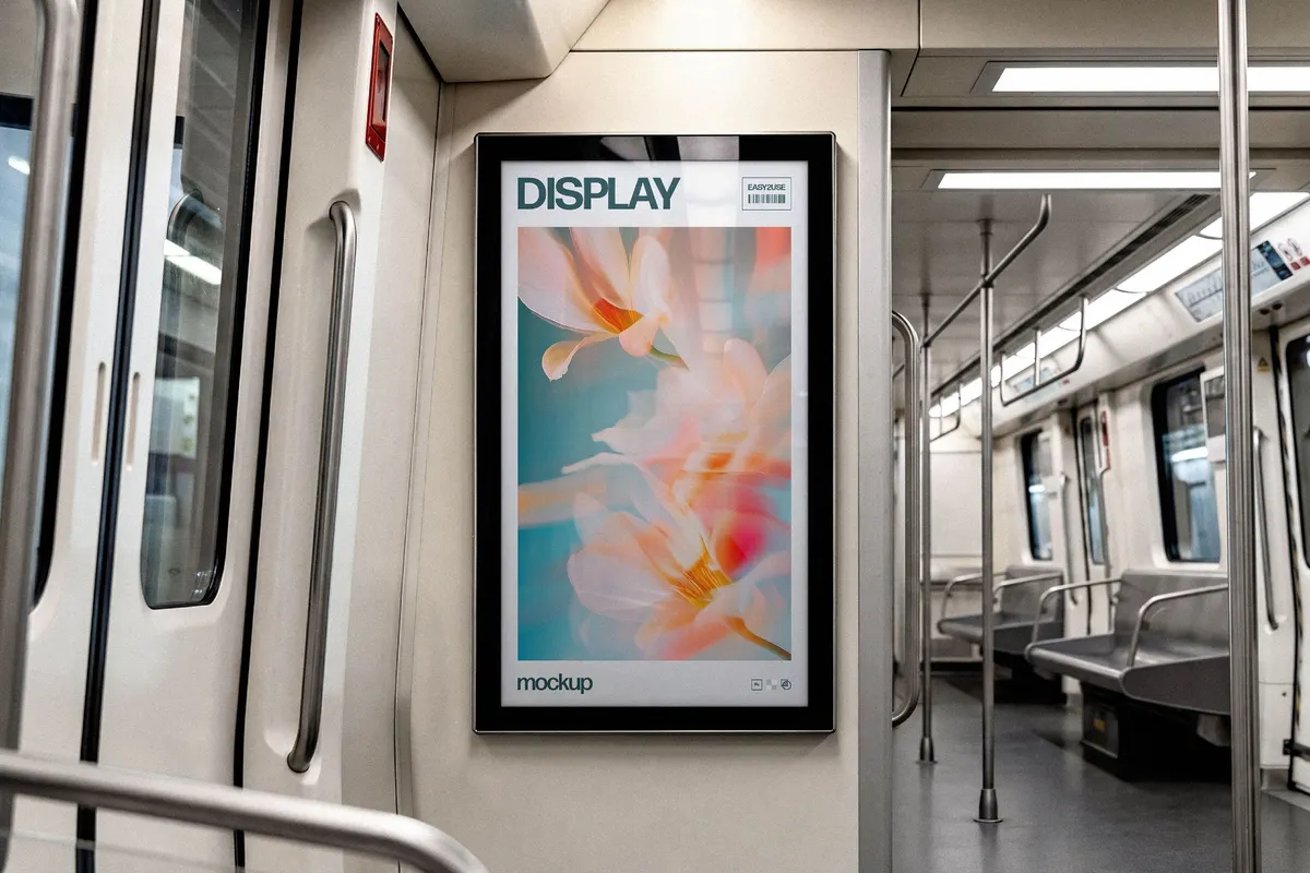 Train Advertising Display Mockup