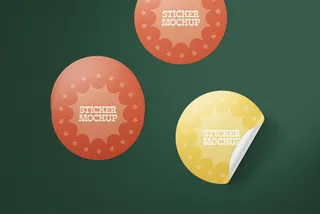 Round Stickers Mockup