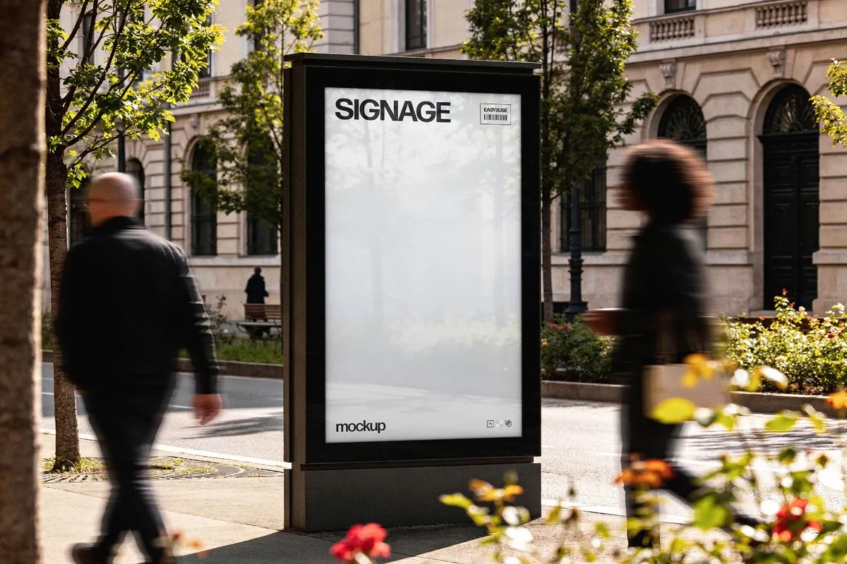 Outdoor Vertical Lightbox Mockup