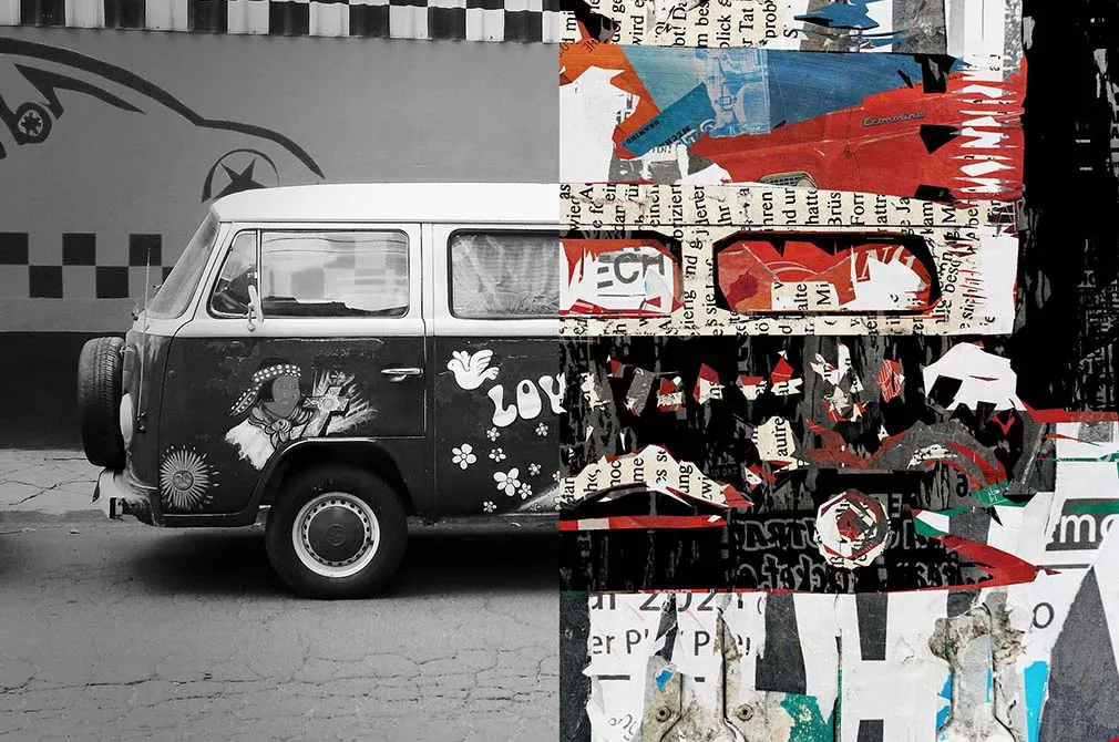 Newspaper Collage Photo Effect