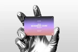 Silver Glove Business Card Mockup