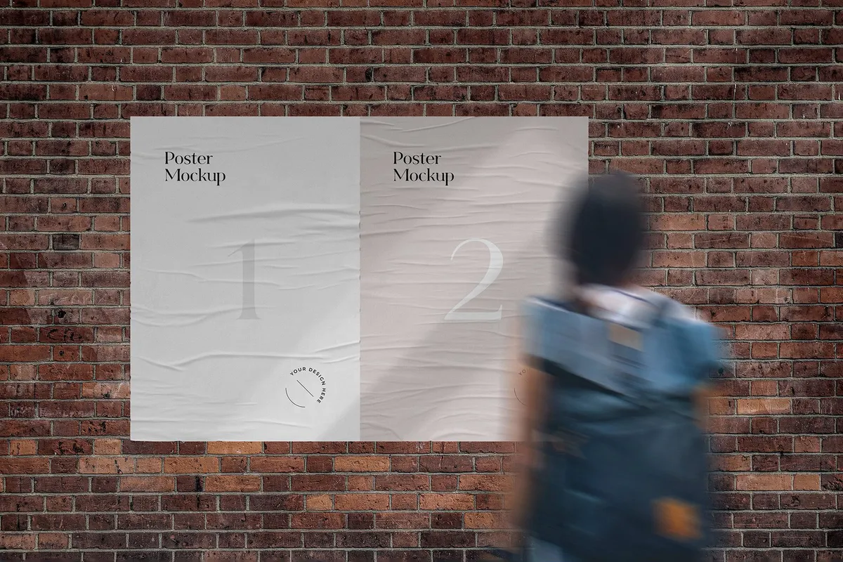 Glued Poster Mockups Collection