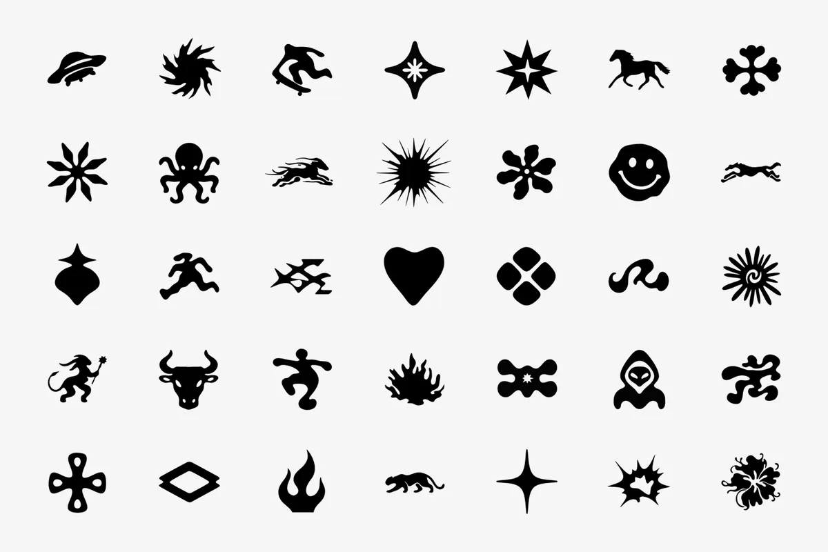 175 Experimental Vector Glyphs – Graphic Creatures & Organic Marks